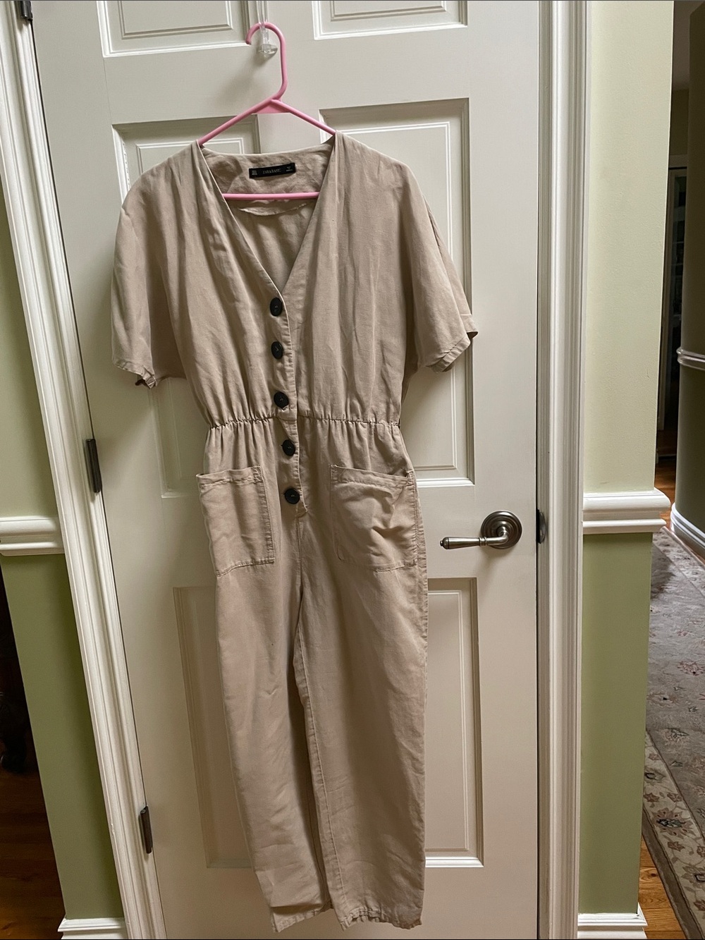 Zara Basic Tan Jumpsuit Size S